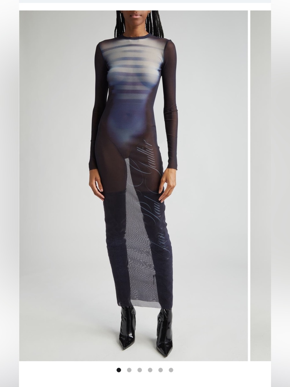 Jean Paul Gaultier
Le Mâle Print Long Sleeve
Tulle Body-Con Dress